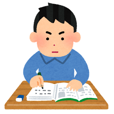 集中して作業する人のイラスト