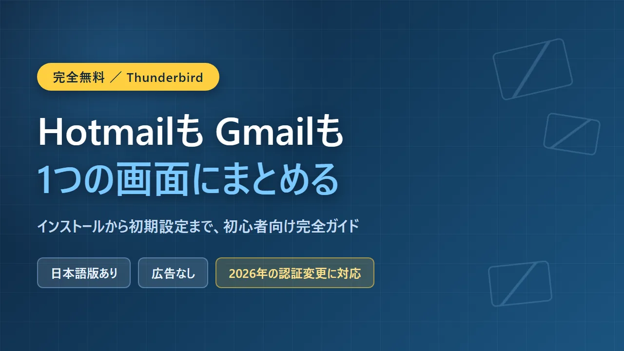 ThunderbirdでHotmailとGmailを1つの画面にまとめる